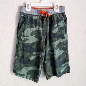 Boden Green Camo Jersey Shorts Boys Unisex Youth Sz 7
